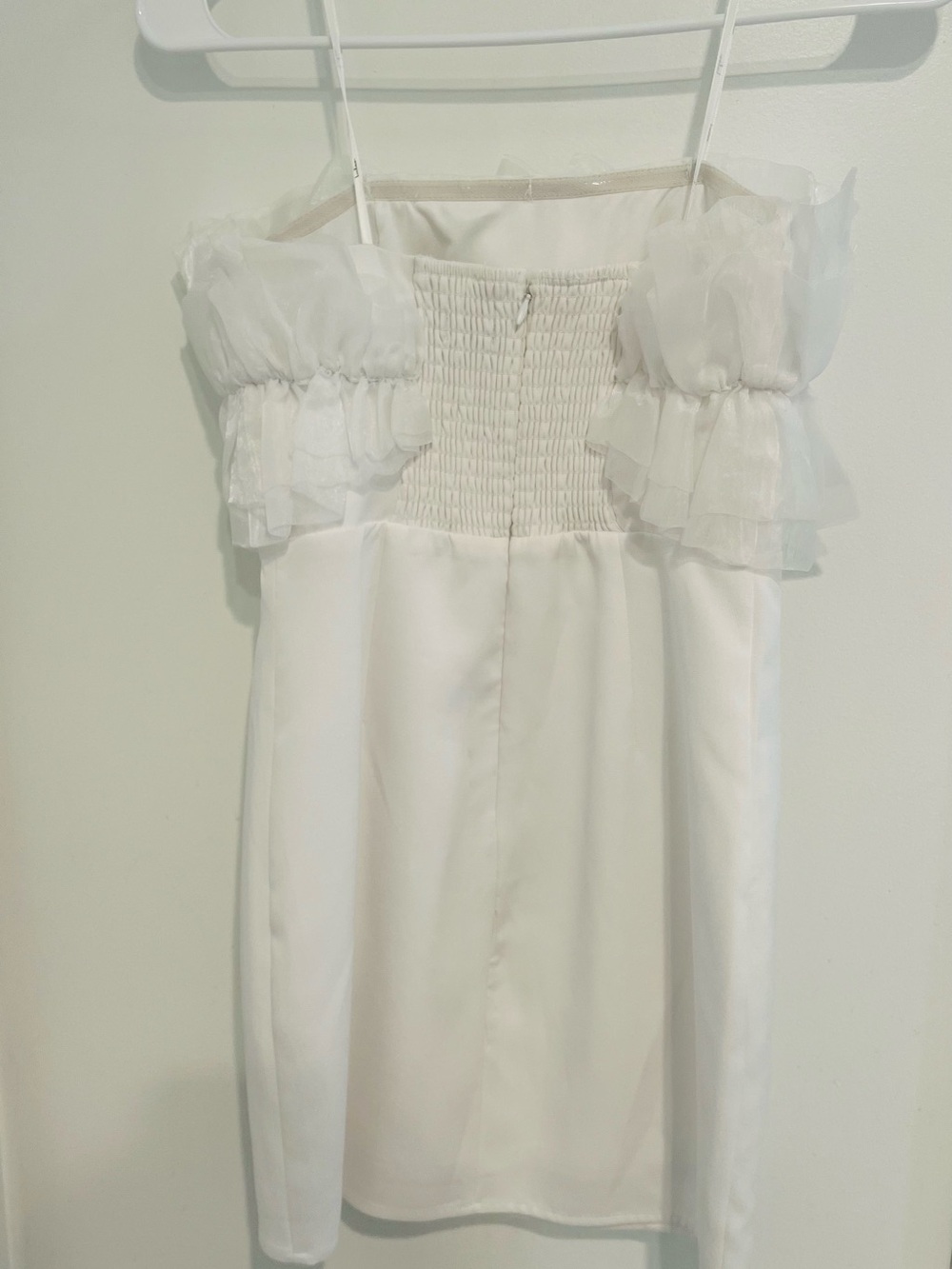 Lulu's White Strapless Ruffle Mini Dress - Picture 4 of 6